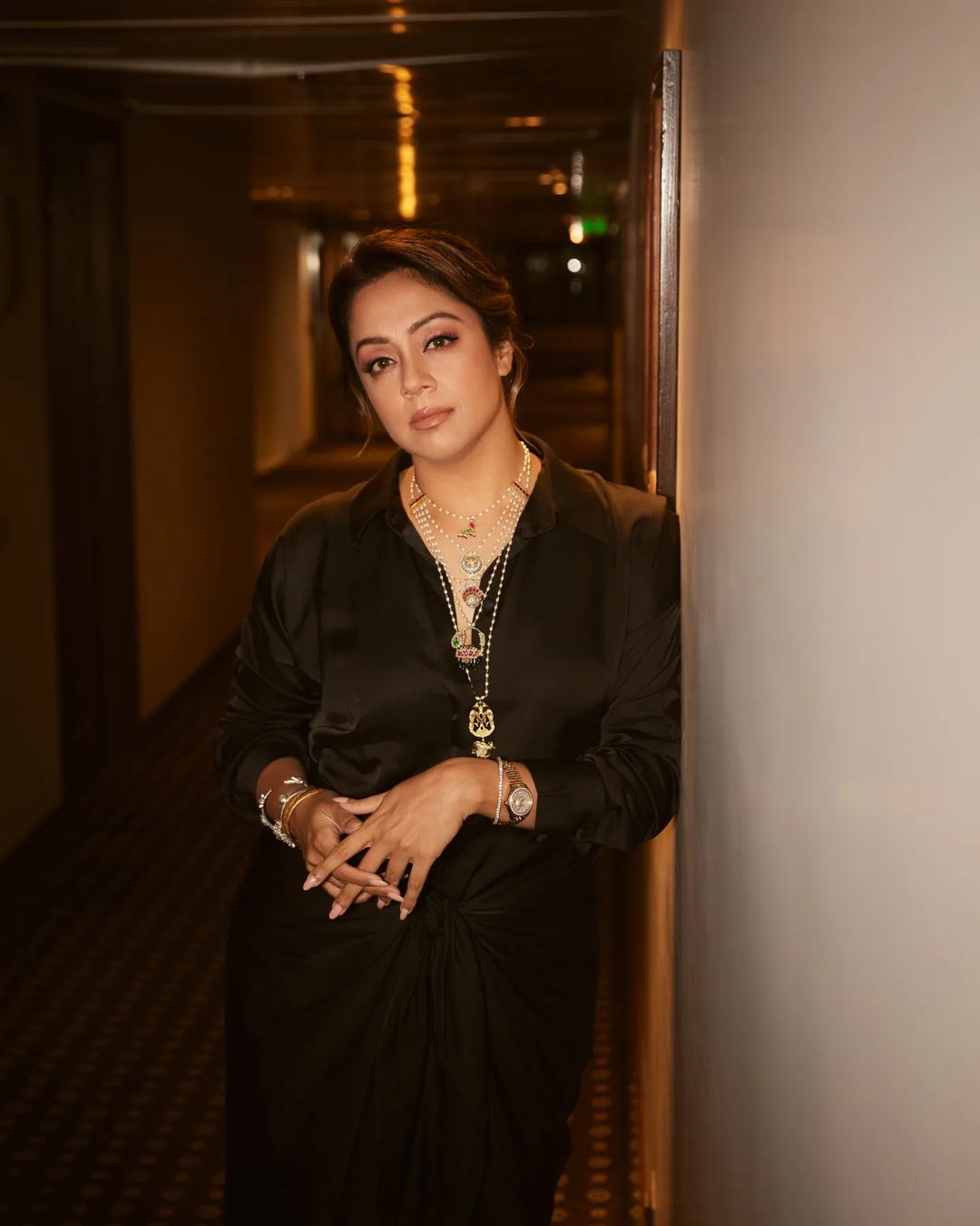 tamil actress jyothika stills in black color gown